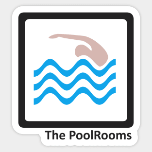 The Backrooms - The PoolRooms - Black Outlined Design Sticker